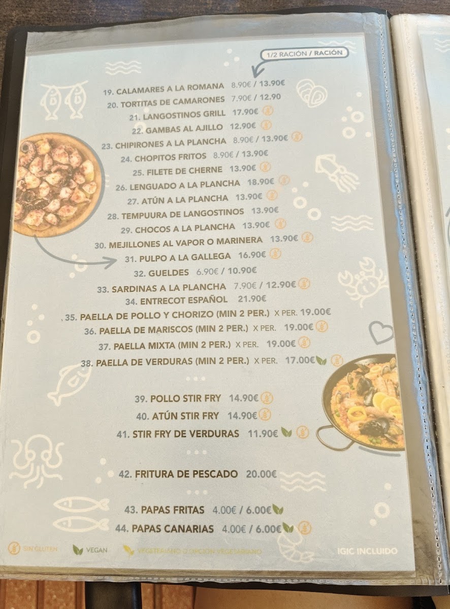 Tapitas la Caleta Menu - Image 1